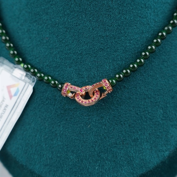 Chuỗi băng ngọc phỉ thúy xanh siu cay My 167 hạt ly4.25-3.82 (767652) KG+