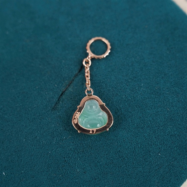 Charm mặt phật di lặc xanh ngọc +