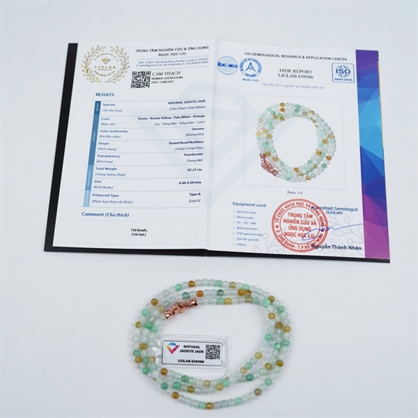 Chuỗi băng đa bảo đậm My 156 hạt ly4.4-4.2 (639386) KG+