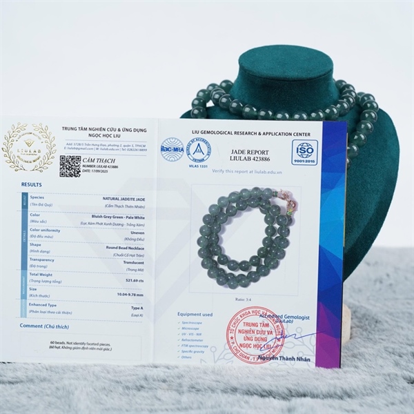 Chuỗi băng lam Gua 60 hạt ly10.04-9.78 (423886) KG+