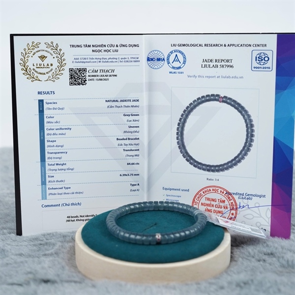 Vòng lu lam thiên ko Gua sz6.39-3.75 (587996) KG+