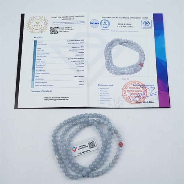 Chuỗi băng lam thiên ko My 108 hạt ly6-5.9 (275872) KG+