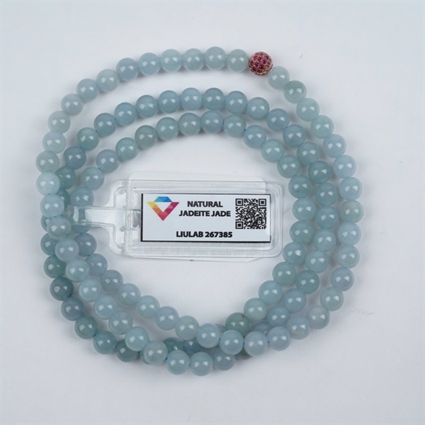 Chuỗi băng lam thiên ko My 108 hạt ly6.18-6.02 (267385) KG+