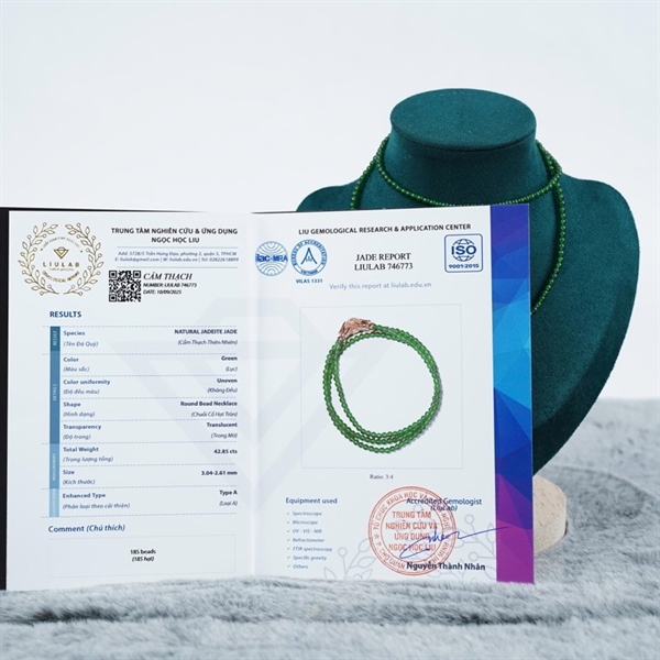 Chuỗi băng lục đế vương Gua 185 hạt ly3.04-2.61 (746773) KG+