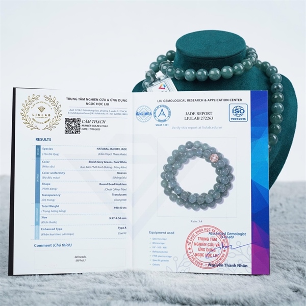 Chuỗi băng lam Gua 60 hạt ly9.97-9.56 (272263) KG+