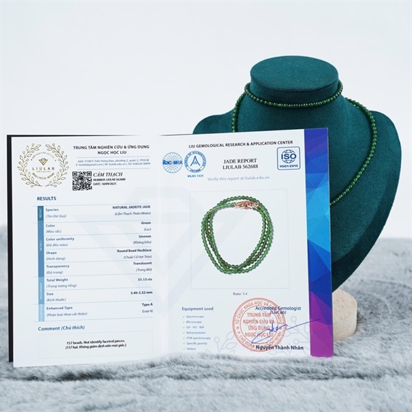 Chuỗi băng lục đế vương Gua 157 hạt ly3.4-3.32 (562688) KG+