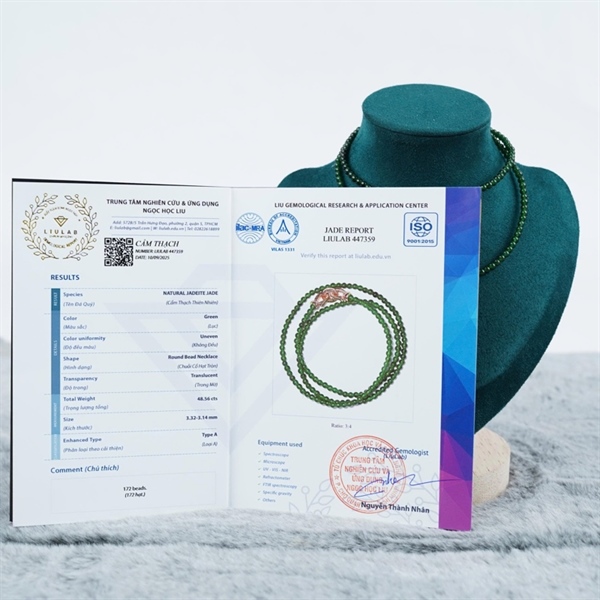 Chuỗi băng lục đế vương Gua172 hạt ly3.32-3.14 (447359) KG+