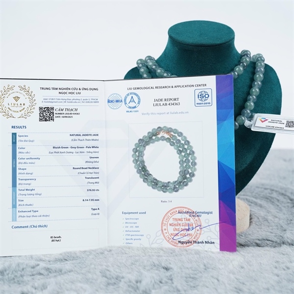 Chuỗi băng đa sắc lam Gua 85 hạt ly8.14-7.95 (434363) KG+