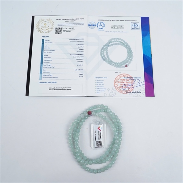 Chuỗi băng xanh nhạt My 118 hạt ly6.09-5.86 (878935) KG+