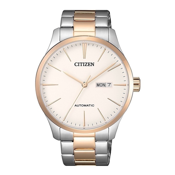 Citizen NH8356-87A - 40mm - trắng demi vàng hồng dây kim loại