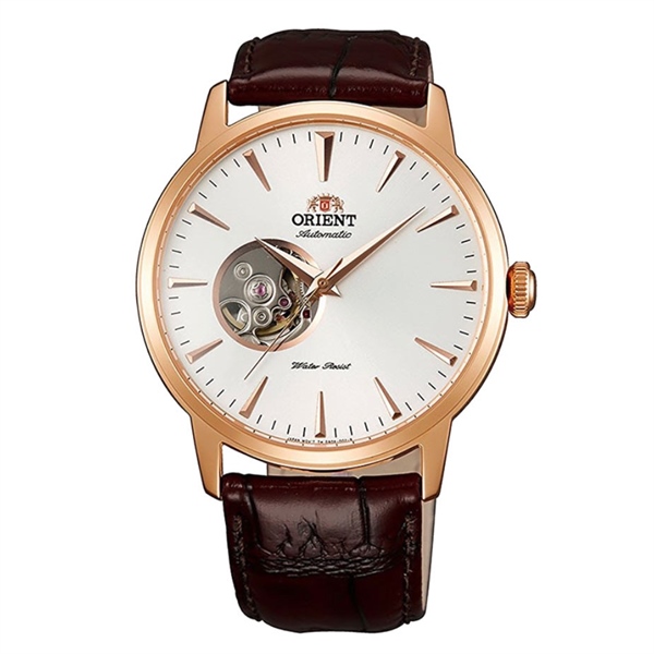 Orient automatic - esteem gen 2 - vàng hồng trắng dây da nâu