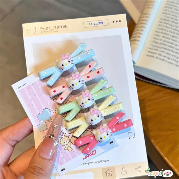 Set 2 kẹp tóc Kitty