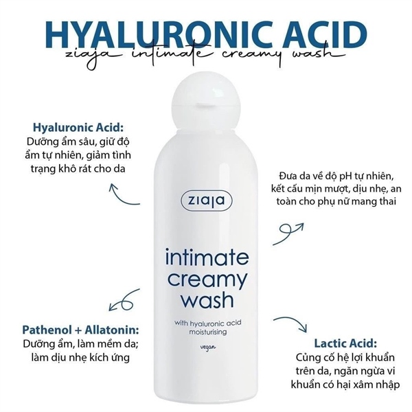 Ziaja Intimate Creamy Wash With Hyaluronic Acid Moisturising 200ml-Xanh Đậm