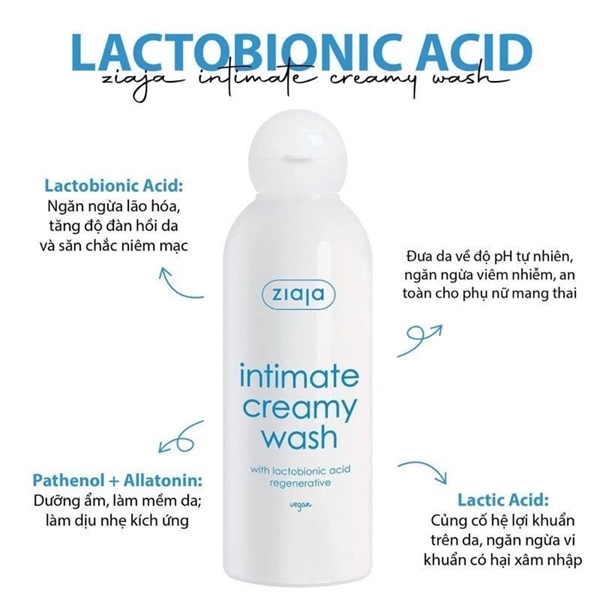DDVS Ziaja Intimate Creamy Wash With Lactobionic Acid Regenerative 200ml-Xanh Nhạt