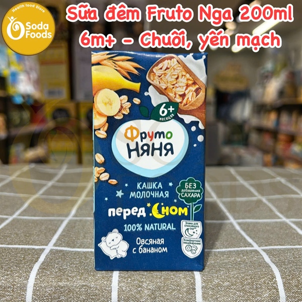 Sữa đêm Fruto Nga 200ml 6m+ - Chuối, yến mạch