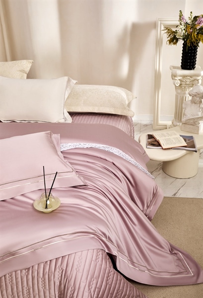 Bộ ga trơn viền thêu 2 đường thẳng | Tơ Tencel & Bông Tân Cương 160s - UC24.03