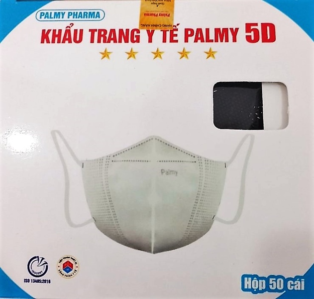 Khẩu trang y tế Palmy 5D màu đen (Hộp 50 cái) - Palmy Pharma