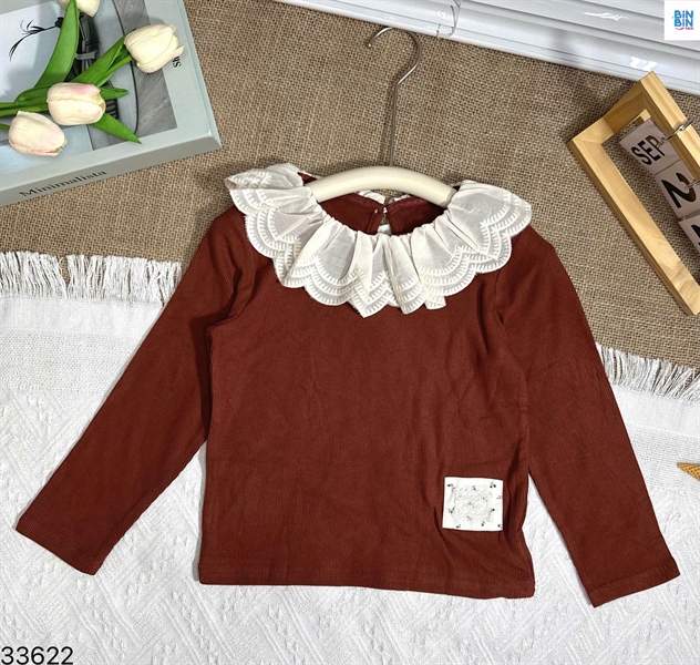 33622- Áo DT giữ nhiệt đỏ mận cổ bèo