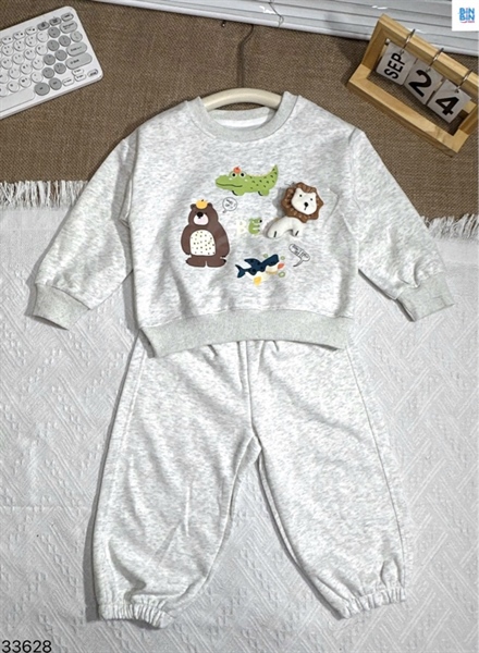 33628- Set bộ nỉ vườn thú xám