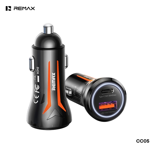 ֎[REMAX CC05] Sạc xe hơi 1A+1C PD+QC 54W bluetooth(150g)