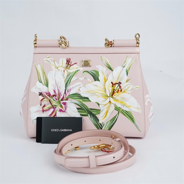 Túi D&G hồng in hoa sz25 KG+