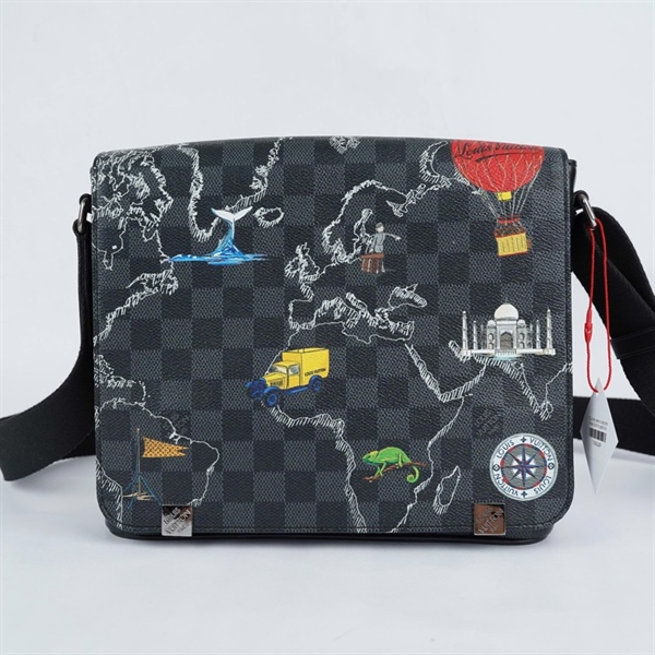 Túi LV đeo chéo ô vuông đen in hình (CA3119) sz25 KG+