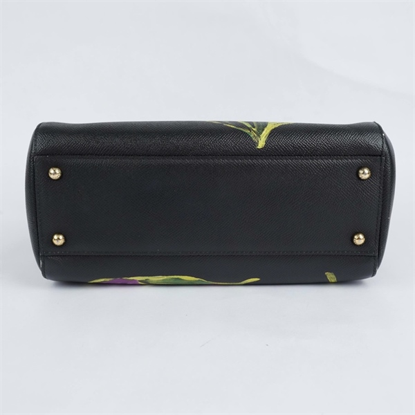 Túi D&G đen in hoa sz25 KG+