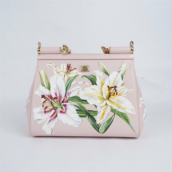 Túi D&G hồng in hoa sz25 KG+