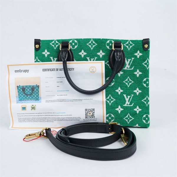 Túi LV Onthego xanh hoa trắng sz25 KG+