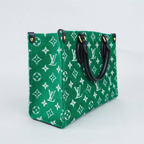 Túi LV Onthego xanh hoa trắng sz25 KG+