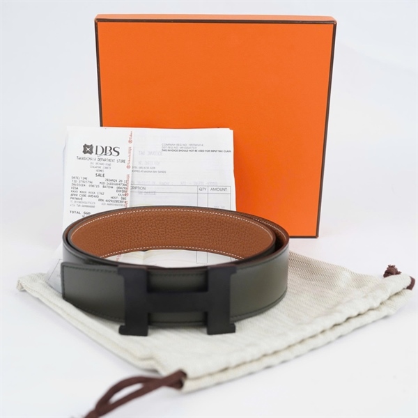 Thắt lưng Hermes xám xanh sz4-108 (A-T) KG+