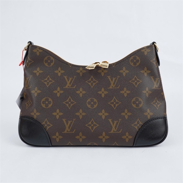 Túi LV Boulogne hoa nâu viền đen 2strap sz24 KG+