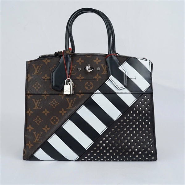 Túi LV City Steamer hoa nâu kèm ổ+ 2 chìa sz31 (A-T) KG+