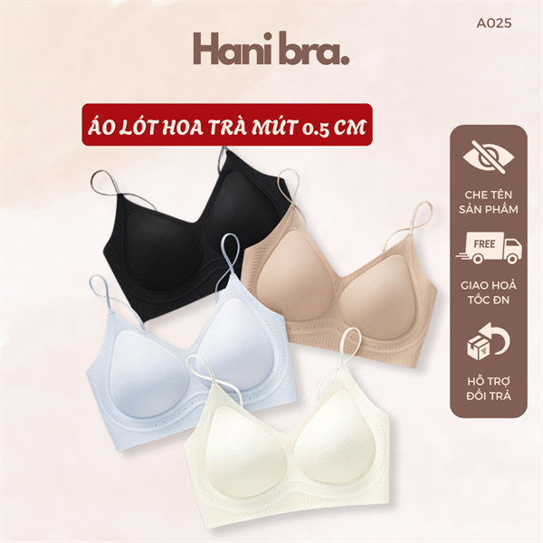 Áo Lót Su Thạch Thông Hơi Không Viền Đệm Mỏng 0,5 cm Không Gọng Nâng Vừa A025