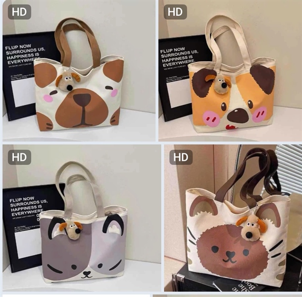 Túi tote thú cute -không móc khóa 45k/c (lố 3)