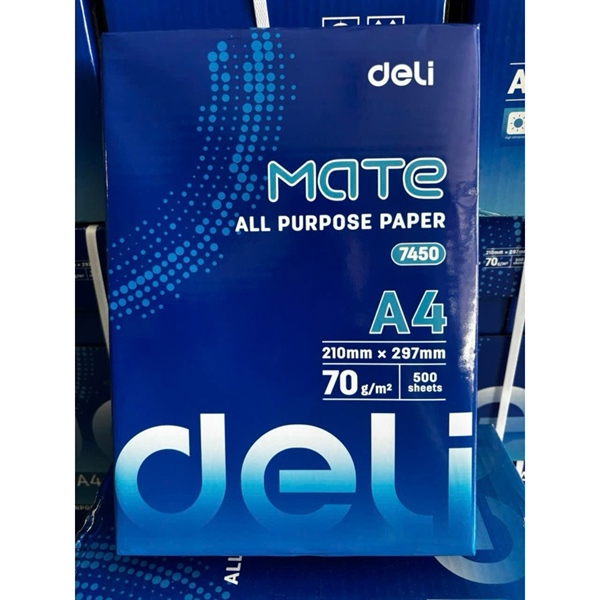 Combo 5 Ram giấy in A4 Deli 70 gsm