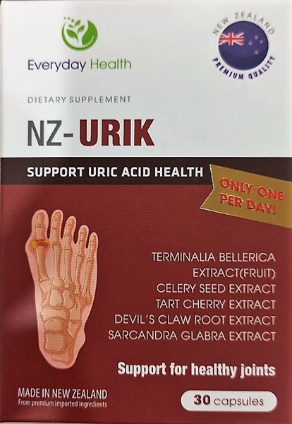 NZ - URIK (Hỗ trợ cải thiện acid uric trong máu cao) (Lọ*30viên) - New Zealand