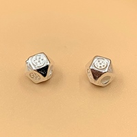 Bi bạc đa giác bé có hoa văn CB111-1