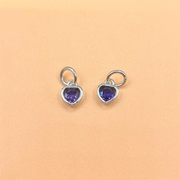 Móc treo trái tim đính đá CB895-6 tím