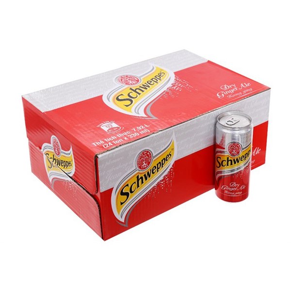SCHWEPPES DRY GINGER ALE LON 330ML - (THÙNG) 24