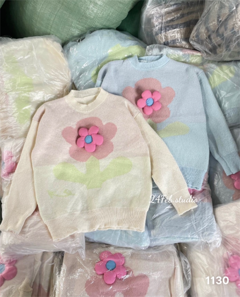 [TÉP] Áo len lông mịn in hoa nổi