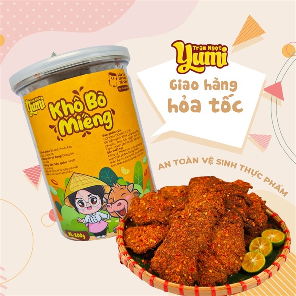 Khô bò miếng Yumi đồ ăn vặt hải sản khô thơm ngon