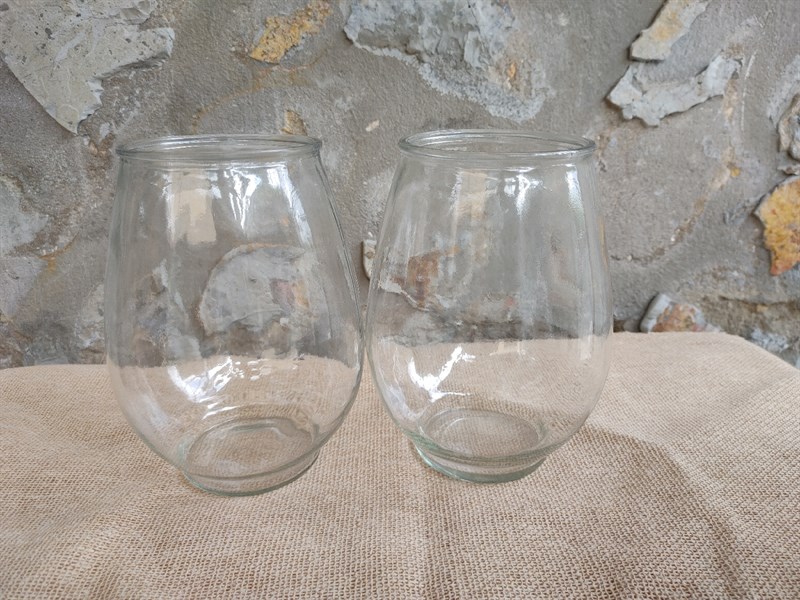 CHẬU THỦY TINH BẦU CAO ( THÙNG 36 CÁI. MIỆNG 9CM X CAO 18CM)