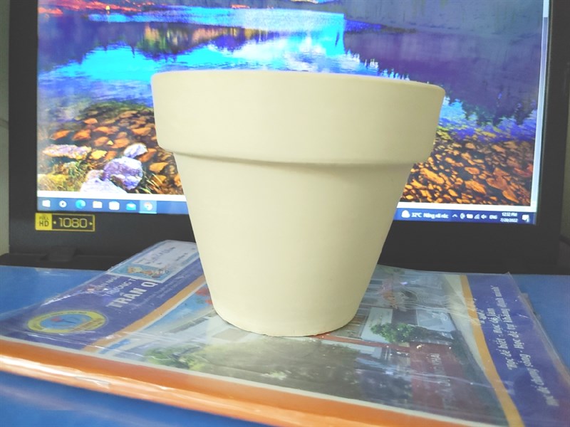 CHẬU LY SỐ 11 ĐẤT NUNG TRẮNG (CAO11CM X RỘNG12CM