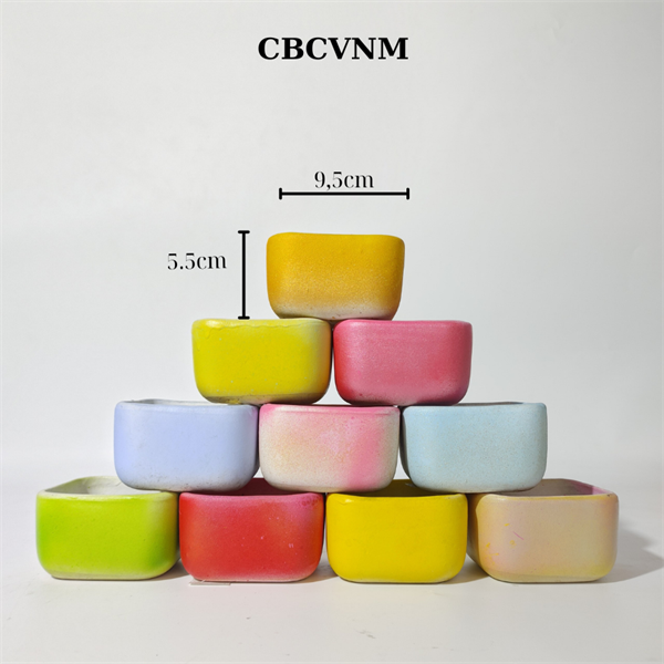 CHẬU VUÔNG NHIỀU MÀU(5.5x9.5CM)