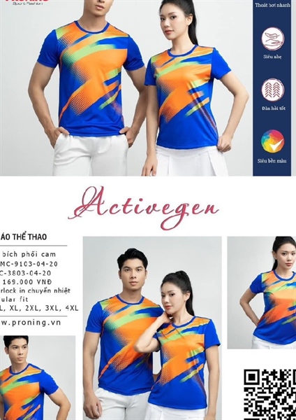 Áo thể thao nam Donex -xanh bích phối