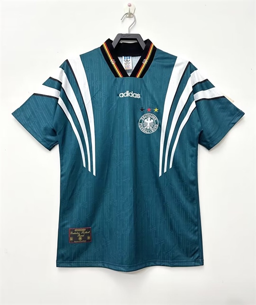 Áo bóng đá retro Đức 1996 xanh vải Cotton Polyester thời trang blockcore