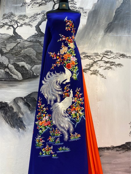 Áo xanh tím thêu tay