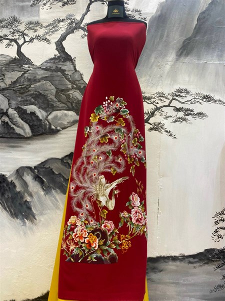 Áo Đỏ đô thêu tay