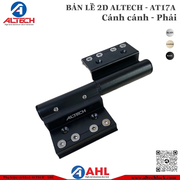 Bản lề 2D Altech AT17A Cánh cánh - Đen Phải (Anode)